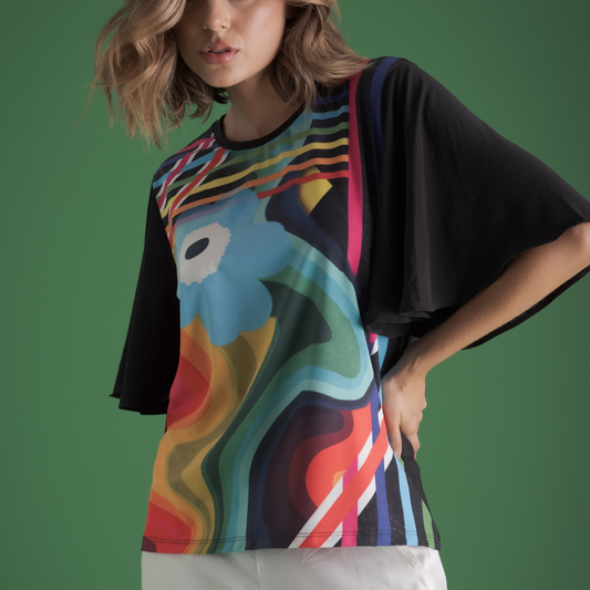 Blusa Flor Azul